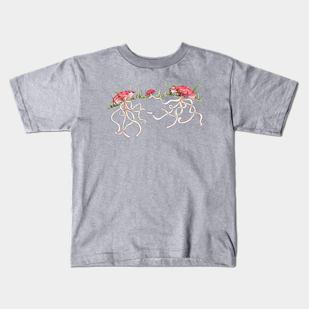 Mushroom Family Love Kids T-Shirt by TooCoolUnicorn